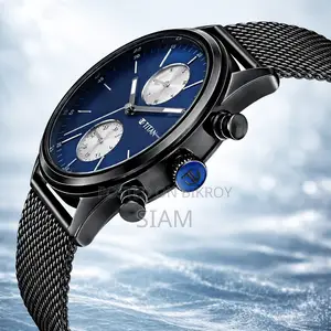 Titan Elmnt Midnight Blue Dial Stainless Steel Strap Watch - 1805nm03