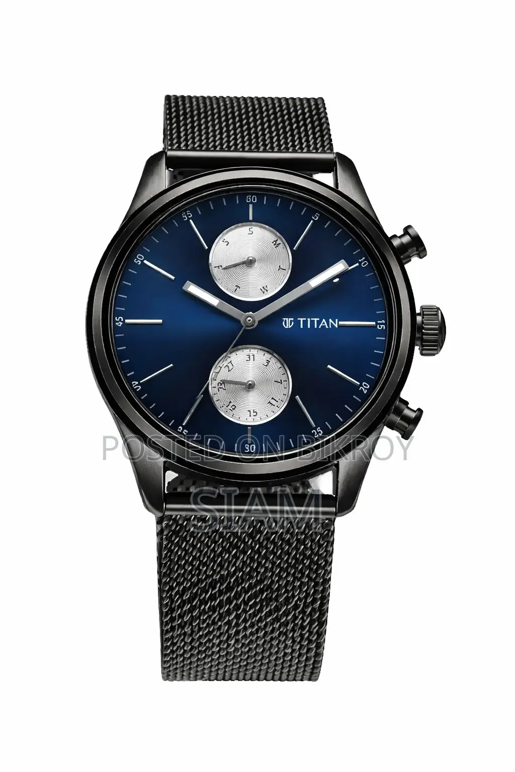 Titan Elmnt Midnight Blue Dial Stainless Steel Strap Watch - 1805nm03