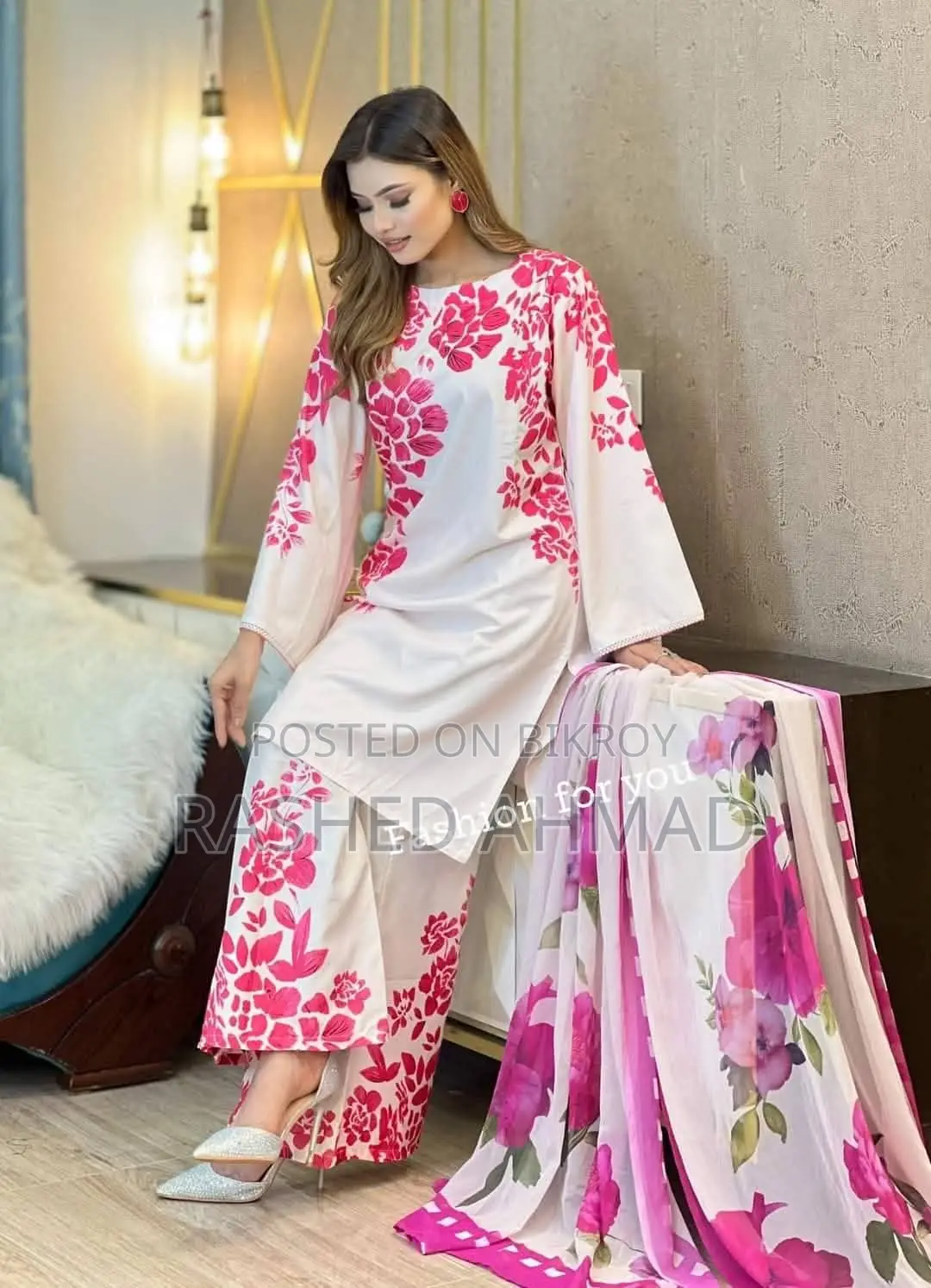 Pakistani Skin Print Three-Piece Set