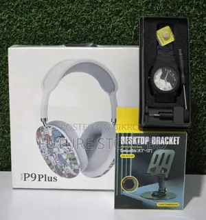 ৩টি কম্বো অফার p9 Plus Headphone + Arabic Aura Watch Metal Phone Stand