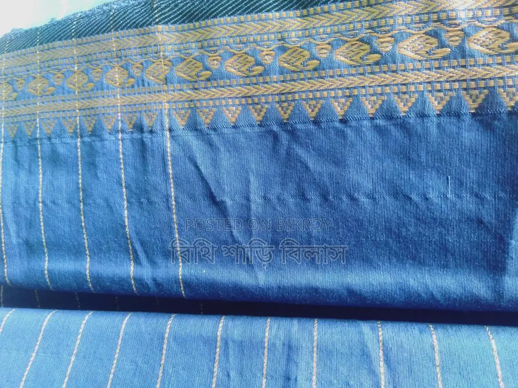 Blue Cotton Fabric Saree