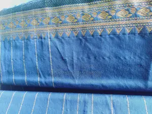 Blue Cotton Fabric Saree