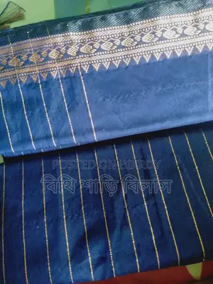 Blue Cotton Fabric Saree