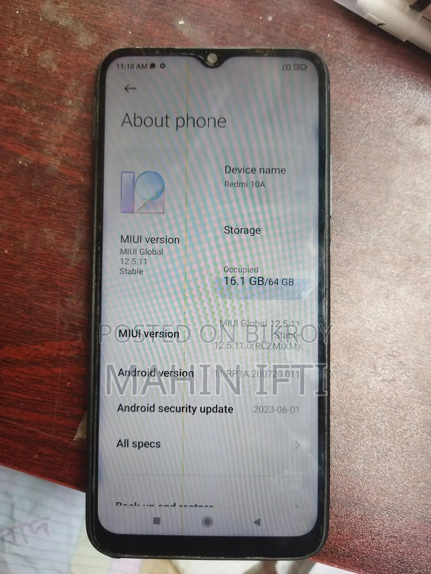 Xiaomi Redmi 10A . (Used)