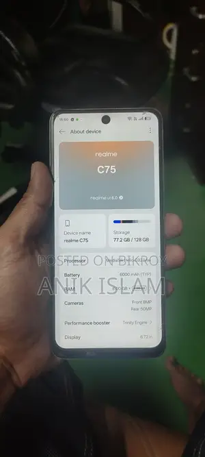 Realme C75 Ram: 8+8...Rom128 (Used)