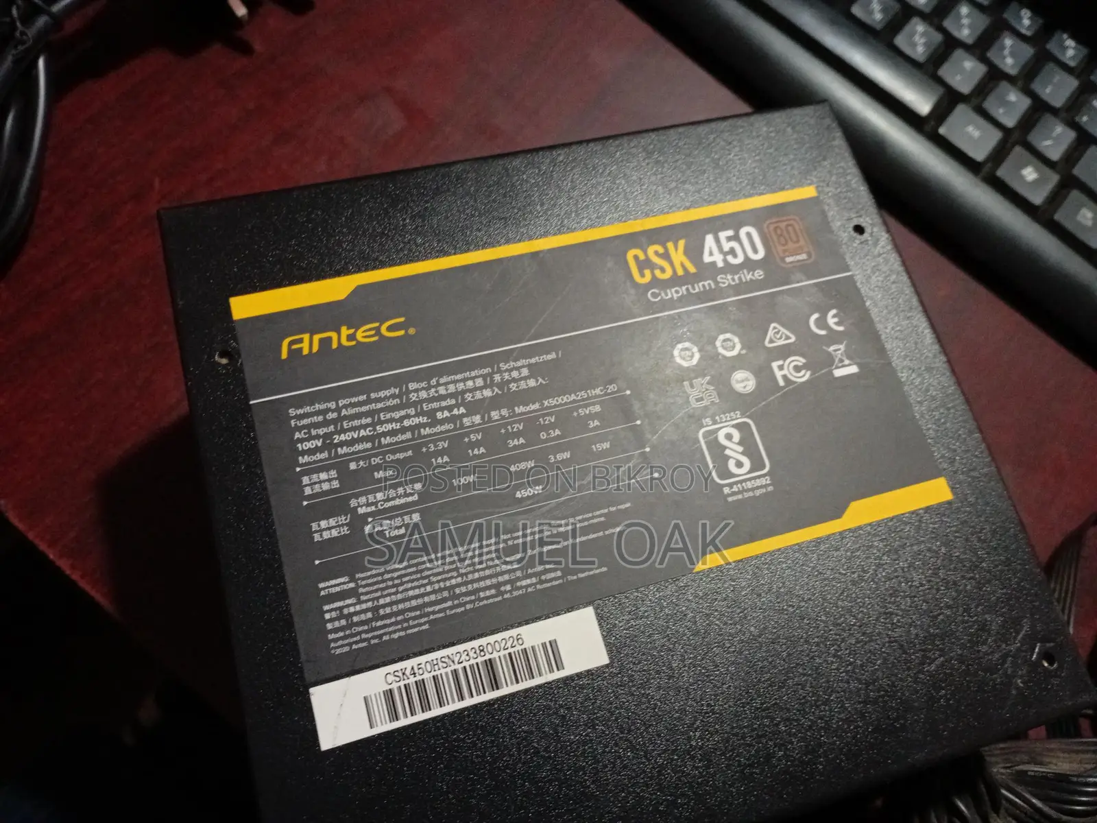 Antec Csk 450 Watt 80 Plus Bronze Power Supply