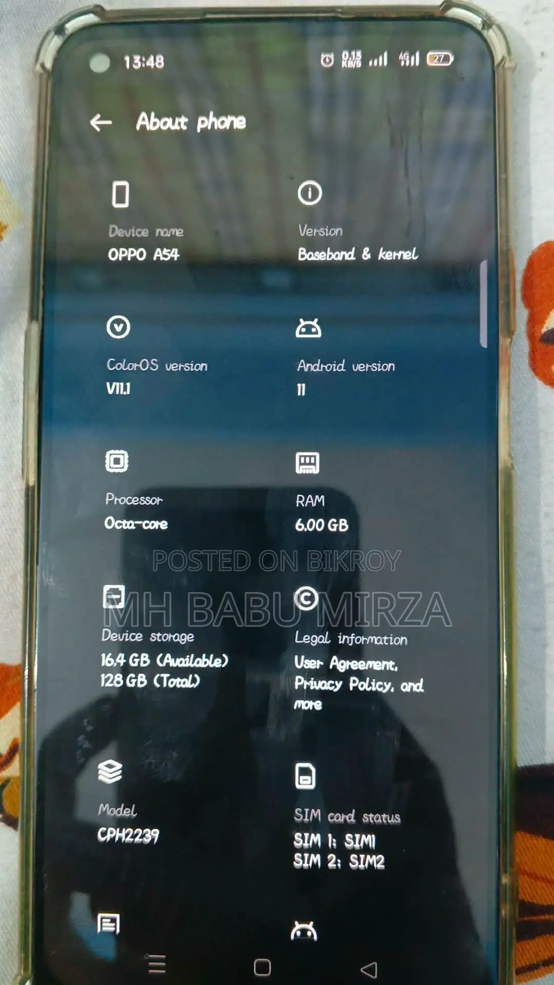 OPPO A54 . (Used)
