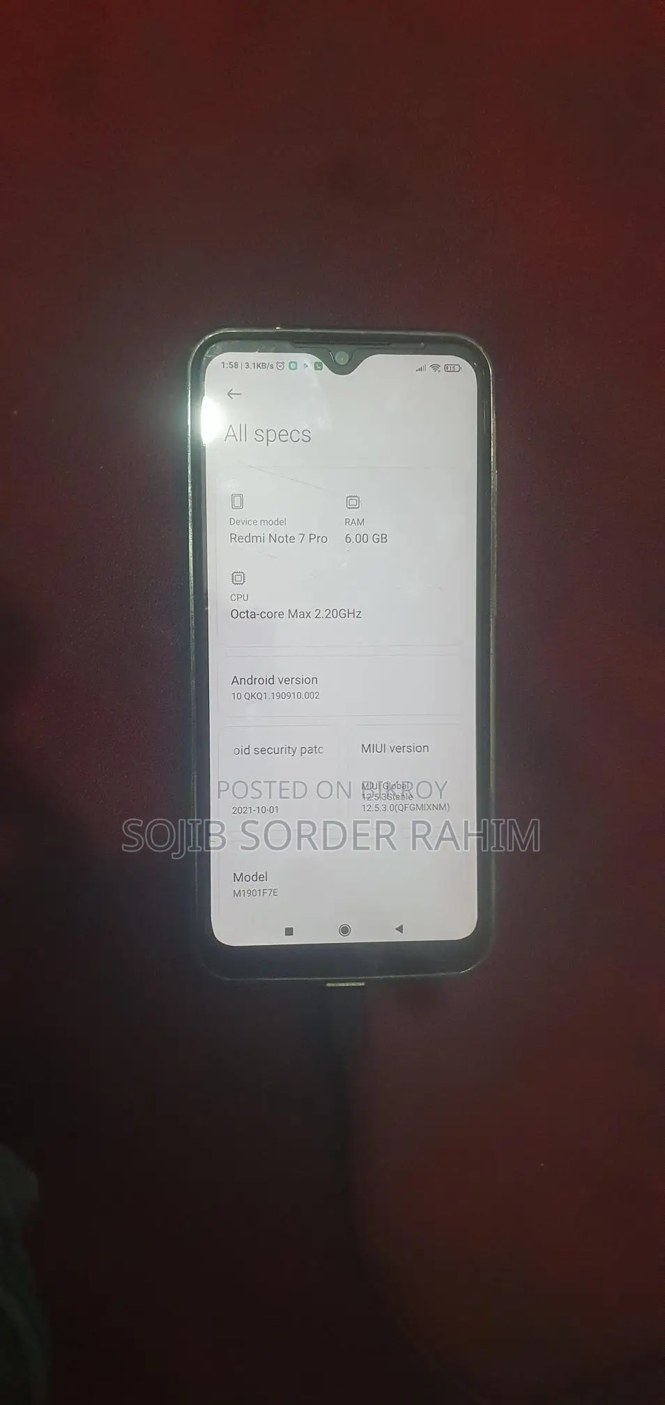 Xiaomi Redmi Note 7 Pro . (Used)