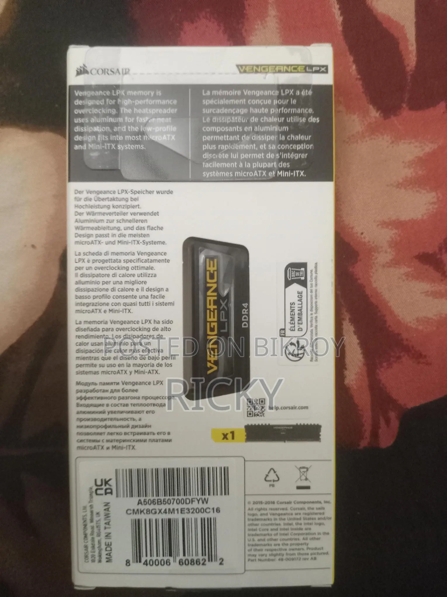 Vengeance Lpx 8gb Ram Ddr4 3200mhz