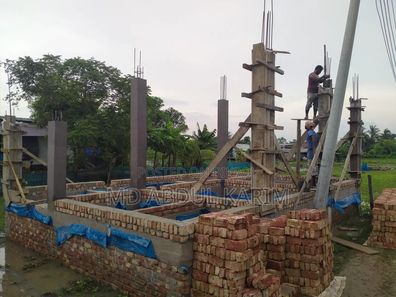 Land for Sale with 3-Story Foundation up to Lintel Level