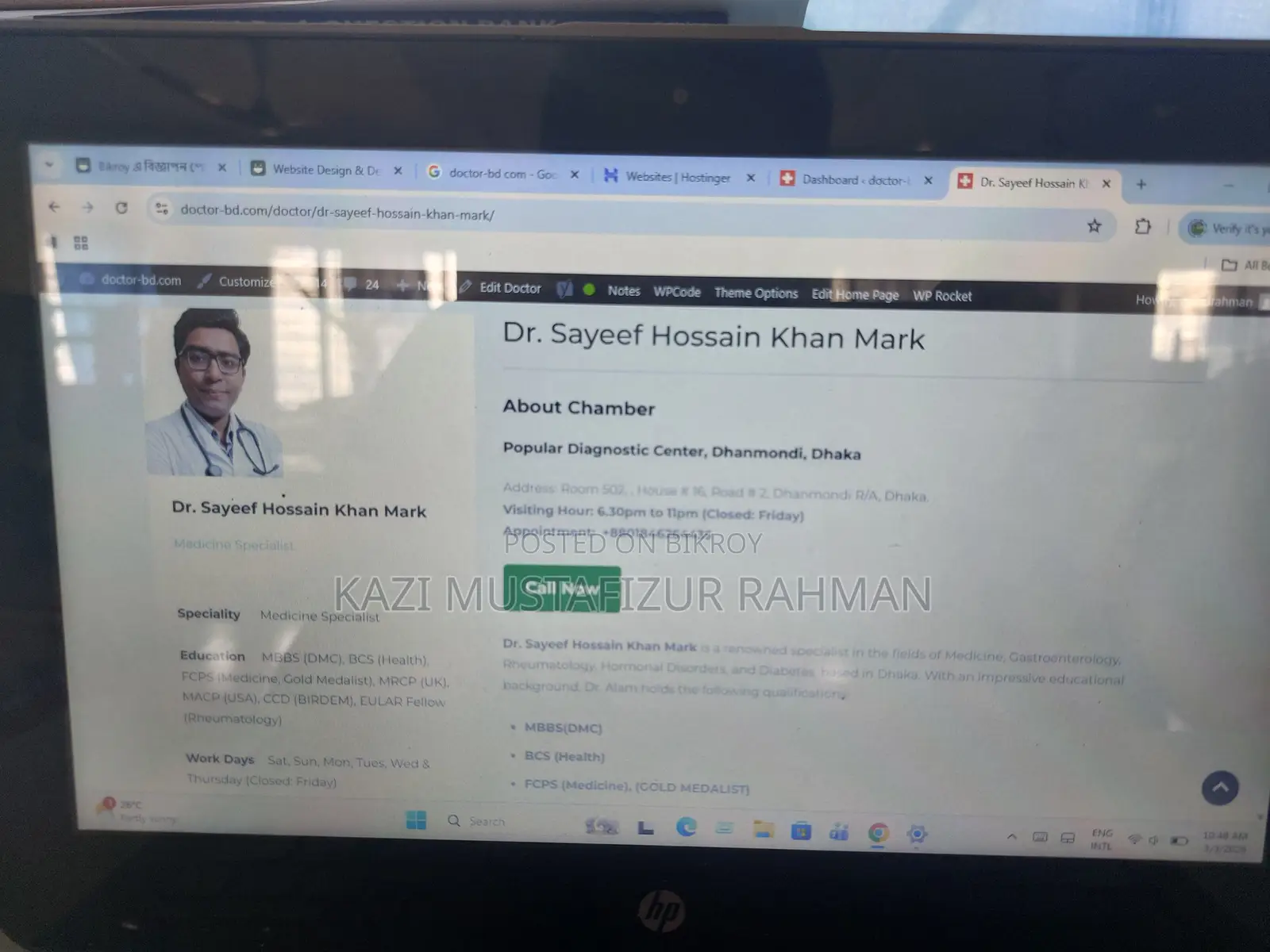Bd Largest Doctor Portfolio Ready Website For Sale