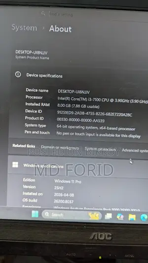 I3 7th gen 8gb ram SSD