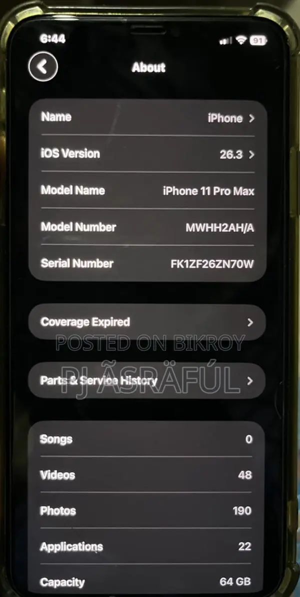Apple iPhone 11 Pro Max 64GB (Used)