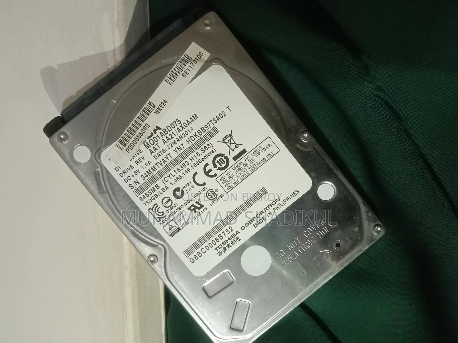 Toshiba 750gb Laptop HDD