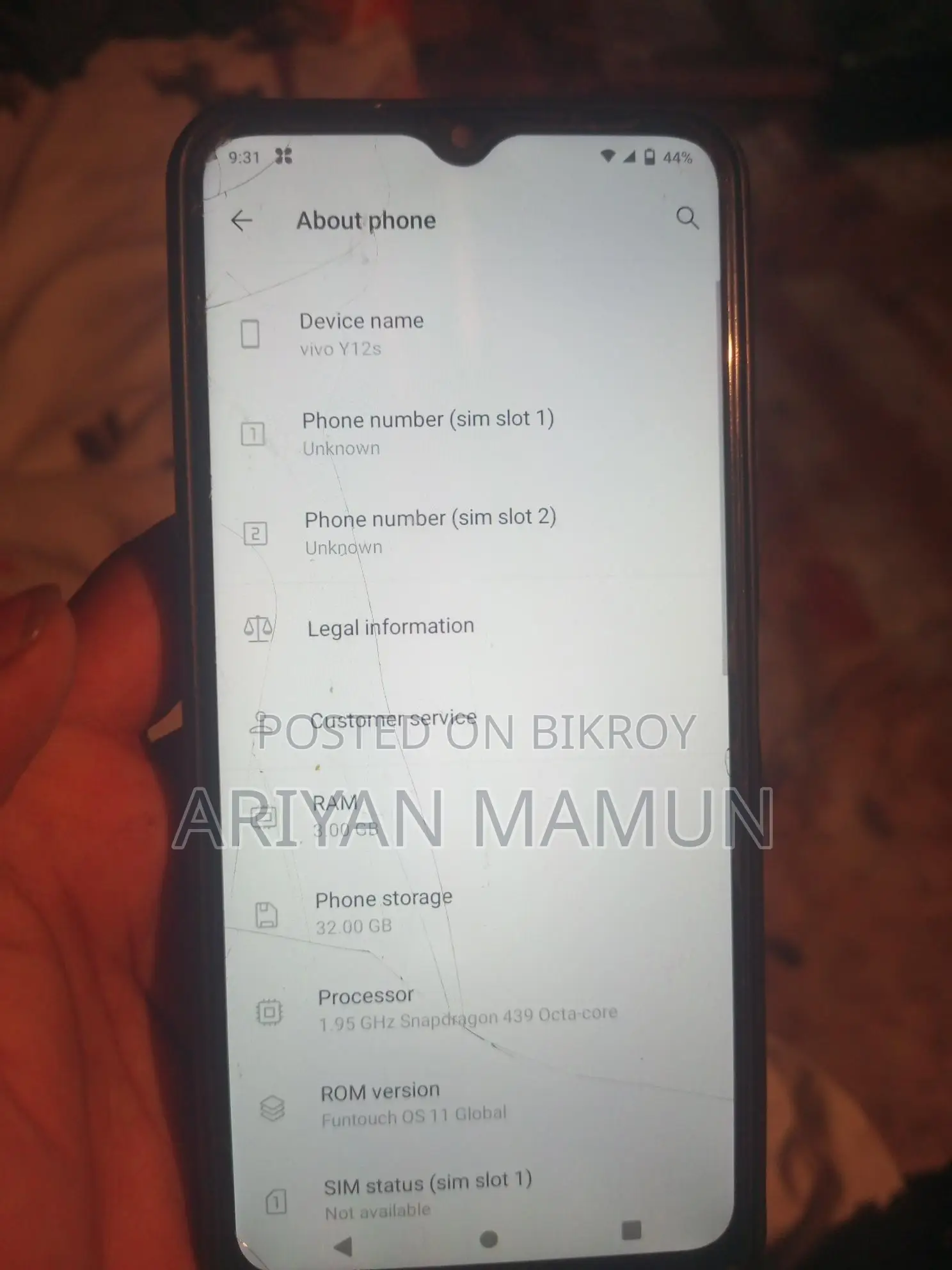 Vivo Y12s 3/32 (Used)