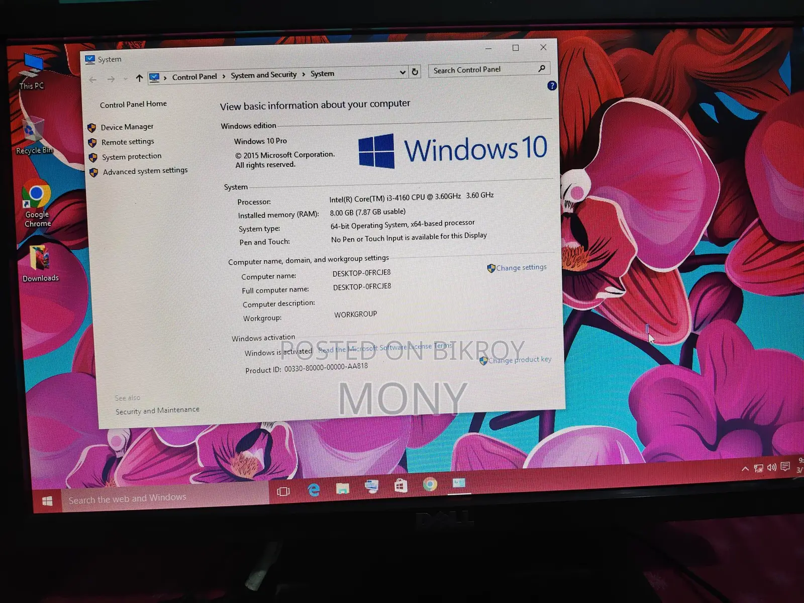 Desktop PC with Dell 19-inch Monitor