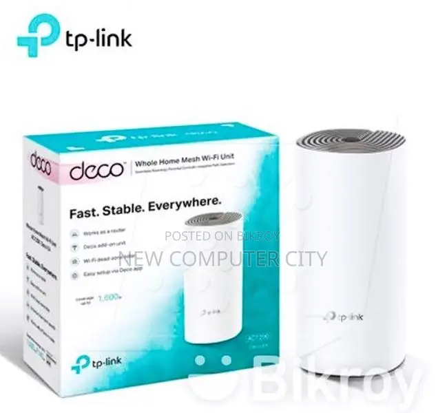 TP-Link Deco E4 (সিঙ্গেল প্যাক) হোল হোম মেশ ওয়াই-ফাই সিস্টেম ডুয়াল-ব্যান্ড