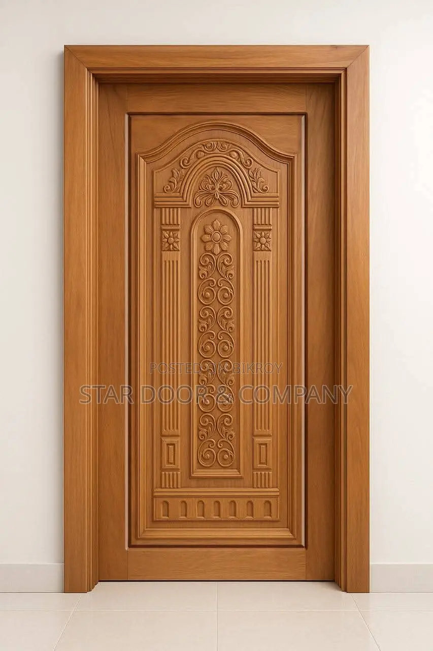 মেহগোনি কাঠের দরজা চৌকাঠ সহ