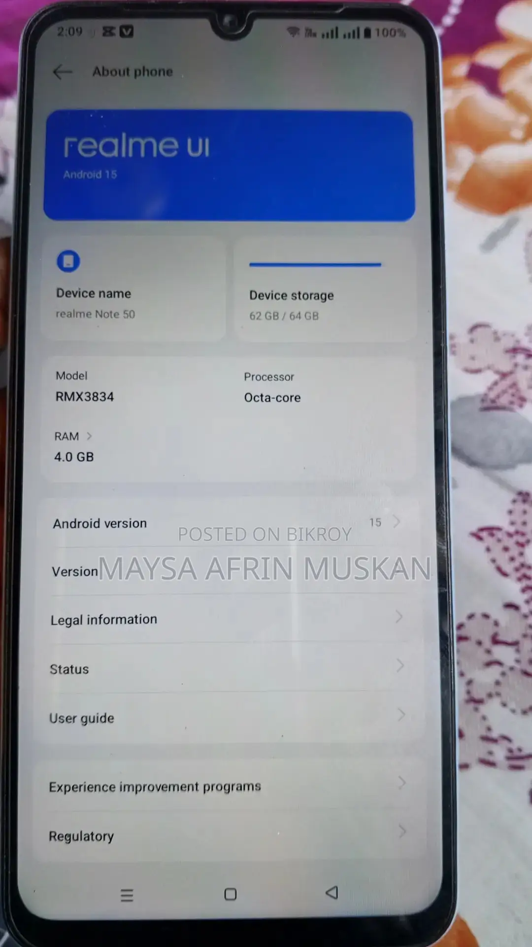Realme Note 50 4+64 (Used)