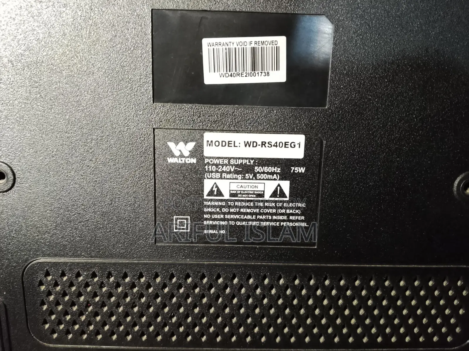 Walton 40-inch Android TV (model WD-RS40EG1) for sale.