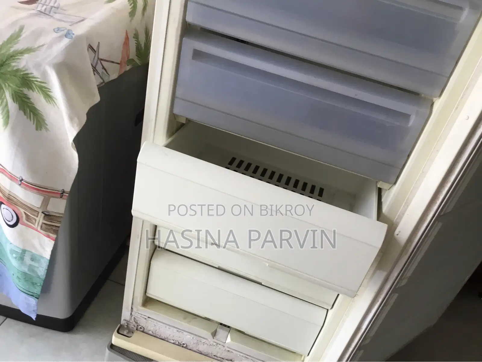 A drawer-style deep freezer.