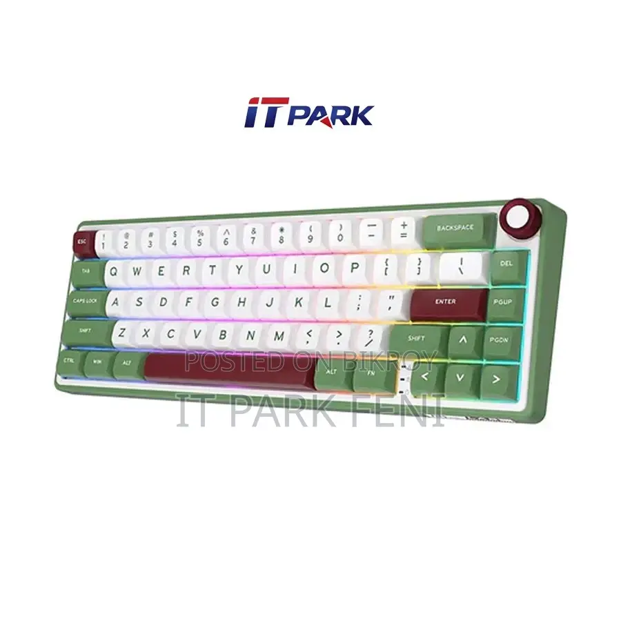 Royal Kludge RK R65 Wired RGB Hot Swap Greensand Mechanical Keyboard