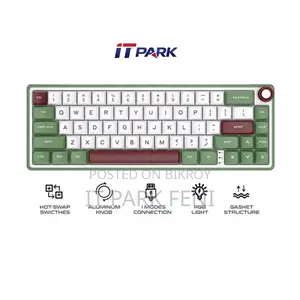 Royal Kludge RK R65 Wired RGB Hot Swap Greensand Mechanical Keyboard