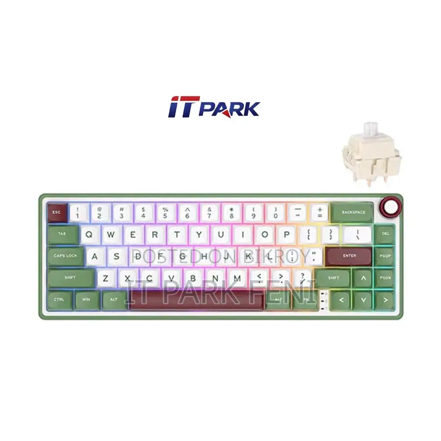 Royal Kludge RK R65 Wired RGB Hot Swap Greensand Mechanical Keyboard