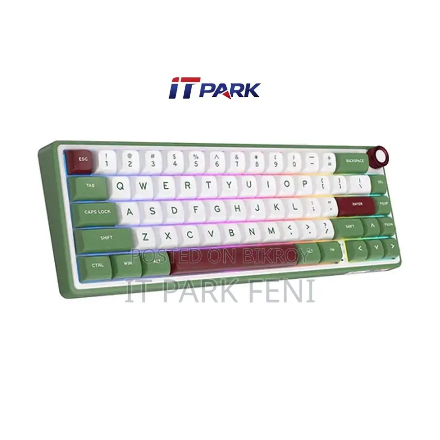 Royal Kludge RK R65 Wired RGB Hot Swap Greensand Mechanical Keyboard