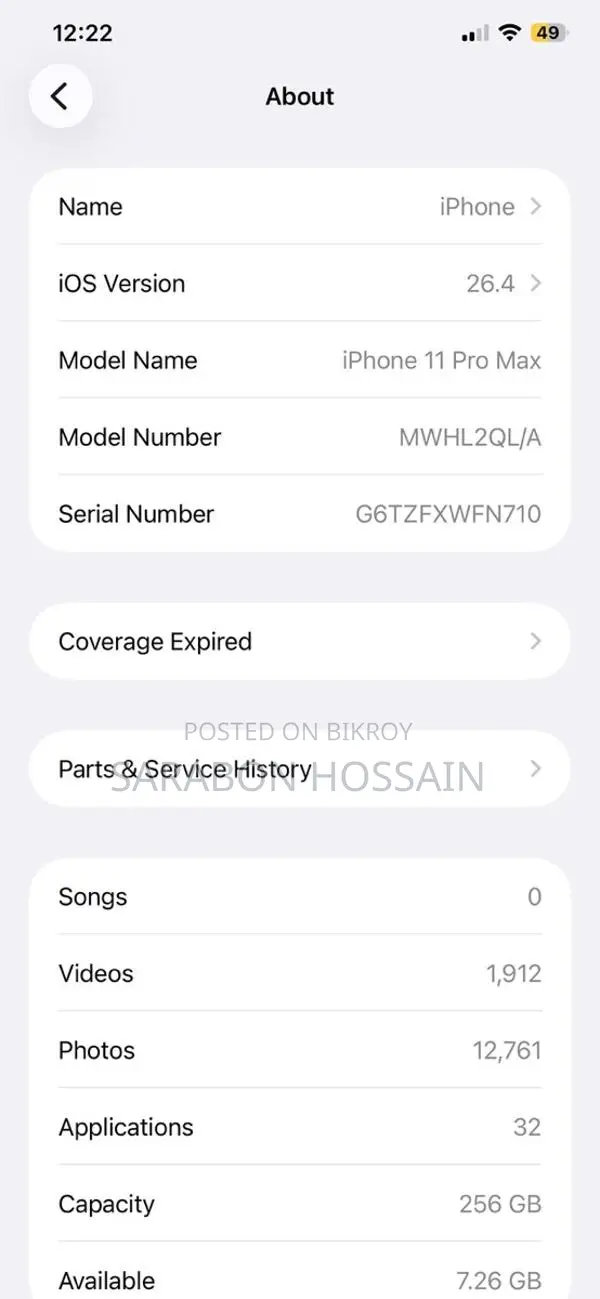 Apple iPhone 11 Pro Max (Used)