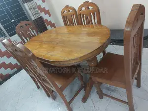 চট্টগ্রাম সেগুন কাঠের তৈরি ৬টি নান্দনিক চেয়ার সহ ডাইনিং টেবিল বিক্রয়