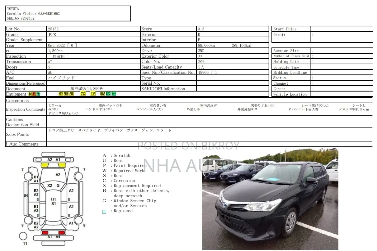 Toyota Fielder EX HYBRID 2022
