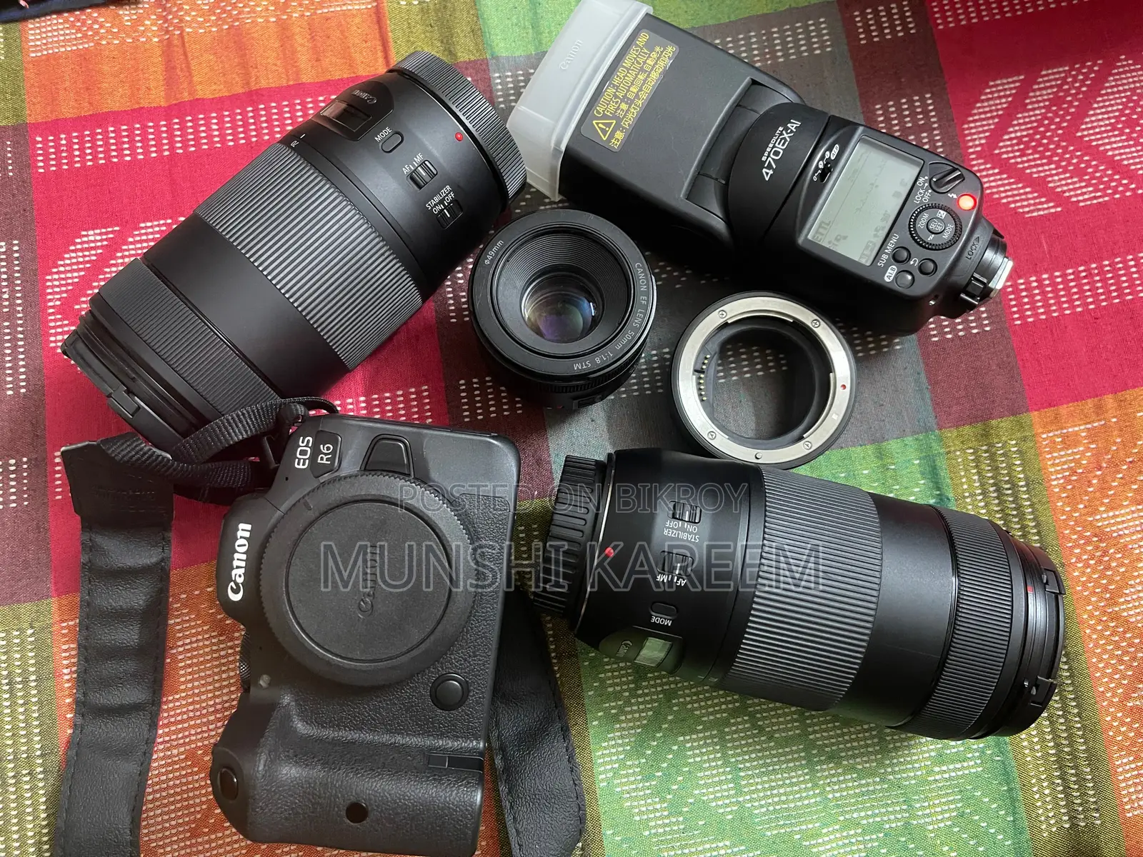 Canon r6 with 3 lens and flash