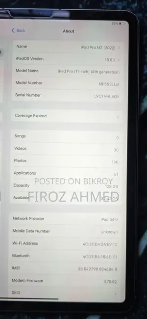 Apple iPad Pro 11 (2022) 128 GB Silver