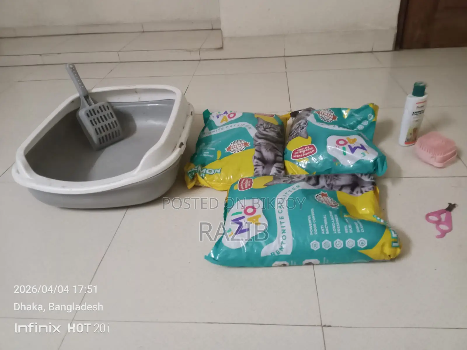 Cat Litter Box, Wash Brush, 15kg, Shampoo, Nail Cutter