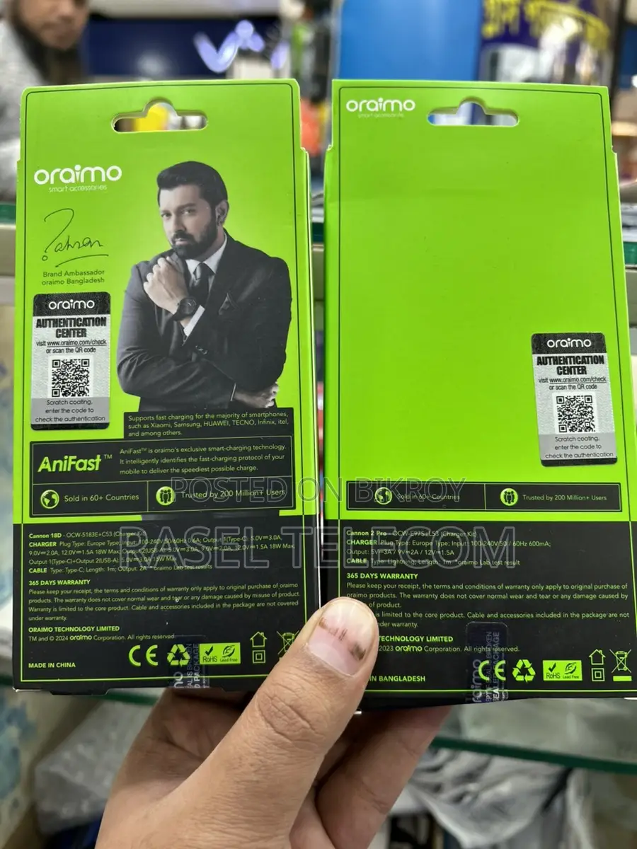 Oraimo Cannon 18D 18W Fast Charger (Type-C) - Original