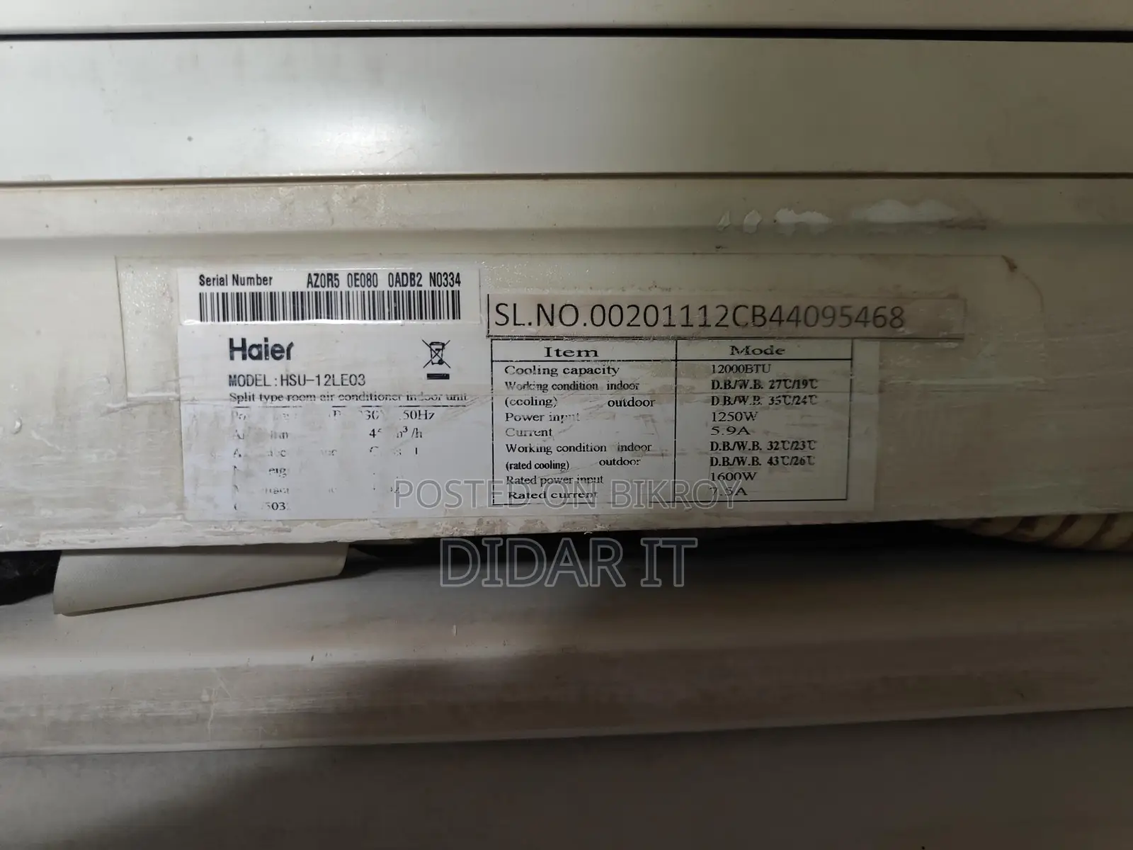 Running 1 Ton AC for Sale - Haier & Sharp