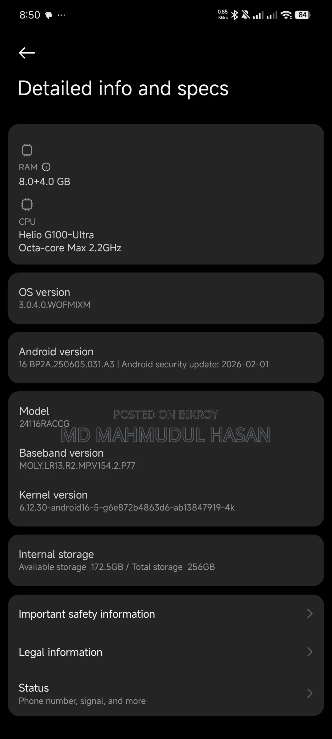 Xiaomi Redmi Note 14 pro . (Used)