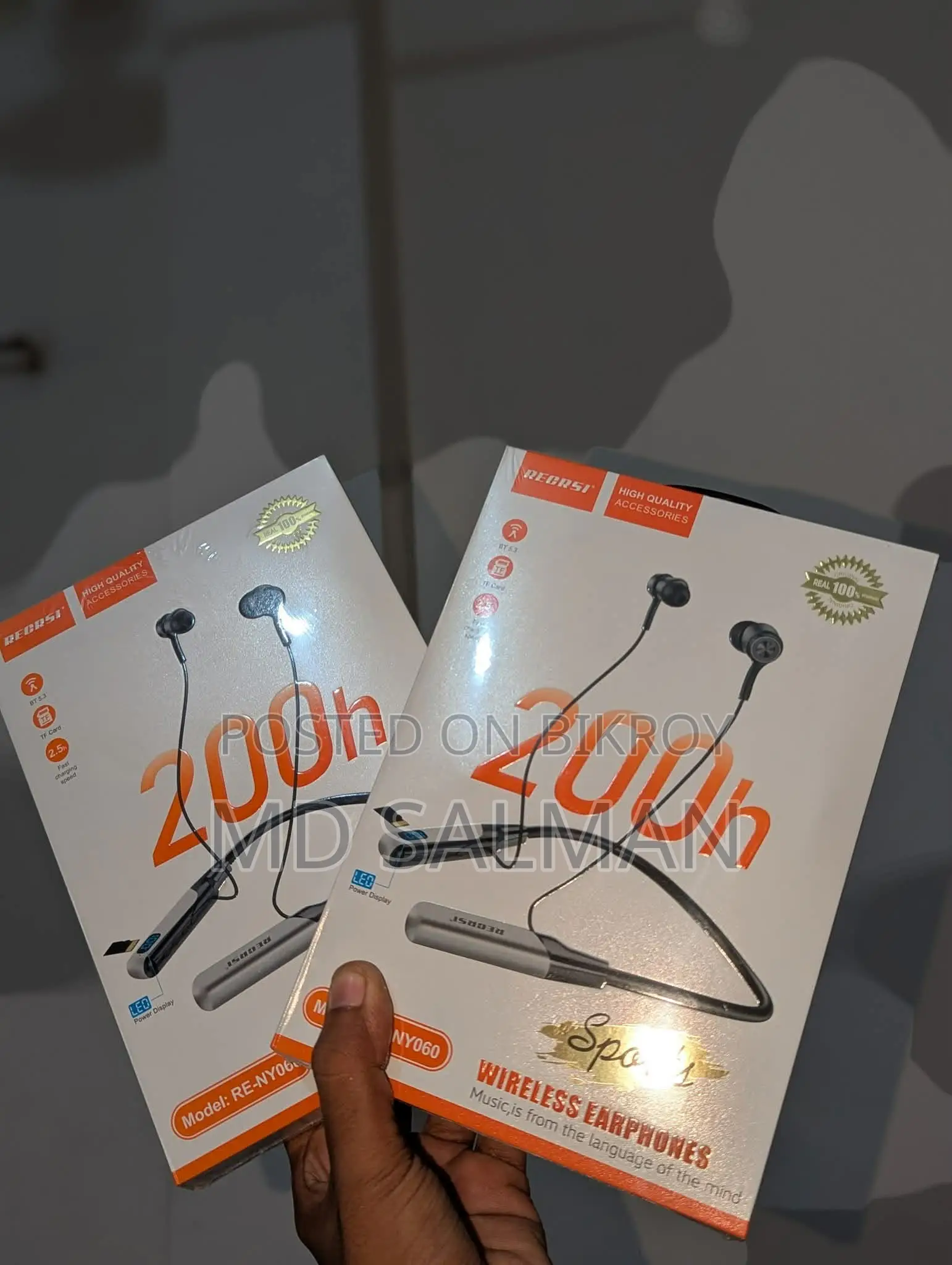 “200 Hours Battery Wireless Neckband Earphones ”