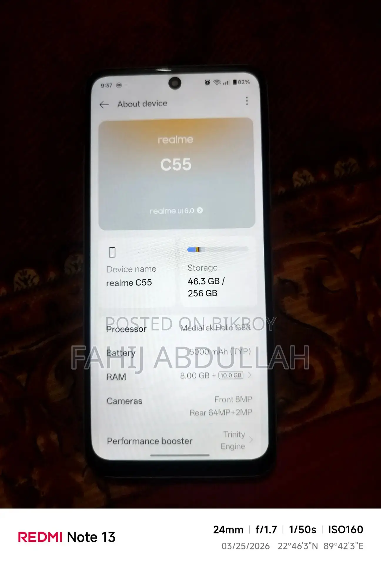 Realme C55 8/256 Gb full box (Used)