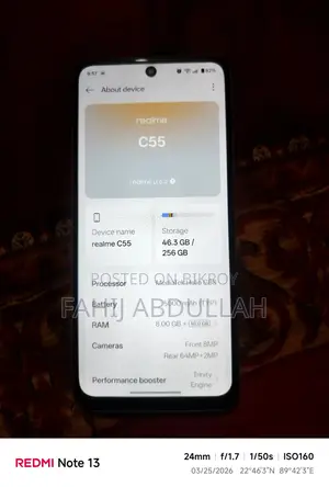 Realme C55 8/256 Gb full box (Used)