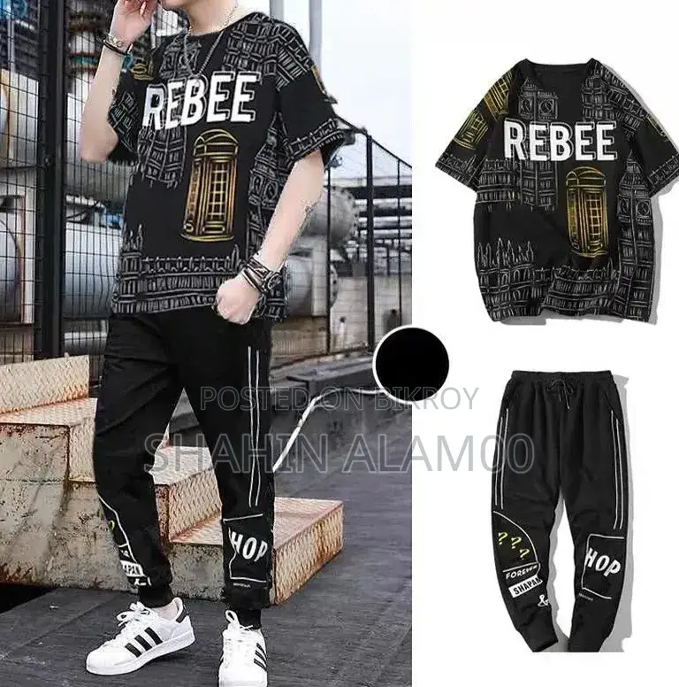 Drop Shoulder Mesh T-Shirt and Trouser Combo