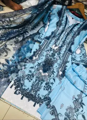 Embroidery Sequence Digital Print Three Piece