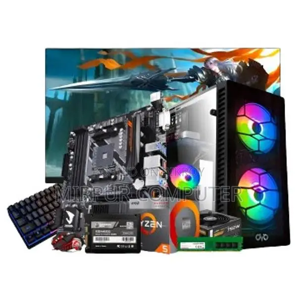 Ryzen 5 5600g Pc+19 Led Hpসম্পূর্ণ ফ্রেশ Ssd 128gb.ram 8gb Ddr4