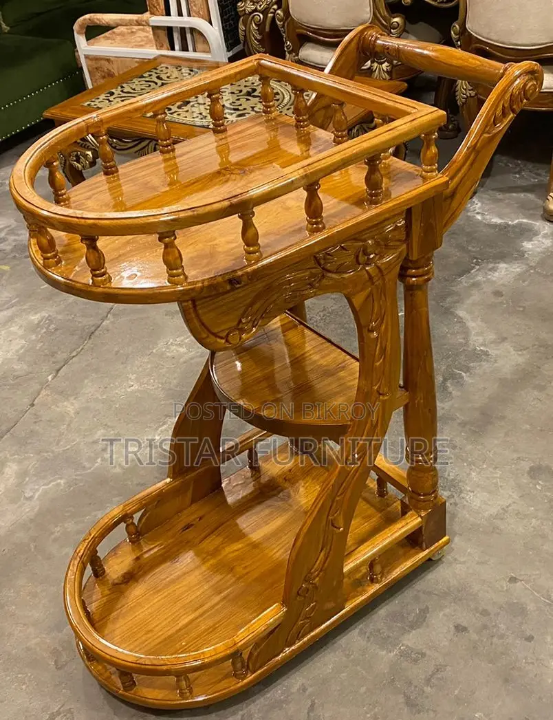 Teak Wood Tea Trolley