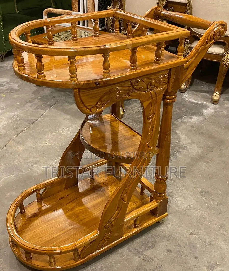 Teak Wood Tea Trolley