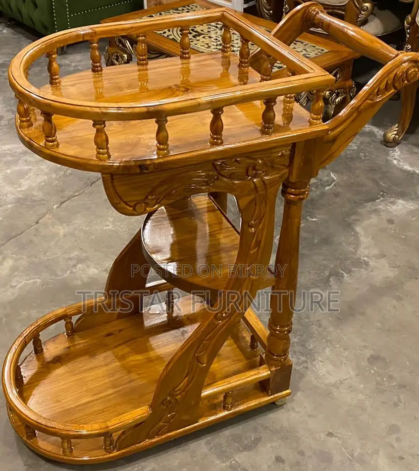 Teak Wood Tea Trolley