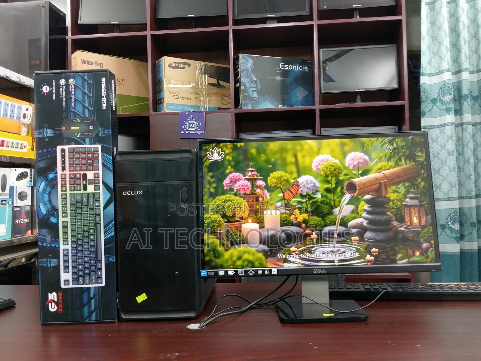 Gigabyte - i5 4th Gen | Dell 22" IPS Borderless Monitor Full Setup