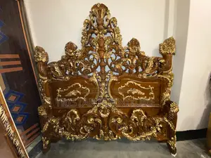 সেগুন কাঠের ডিজাইনিং কিং বেড Bl122f