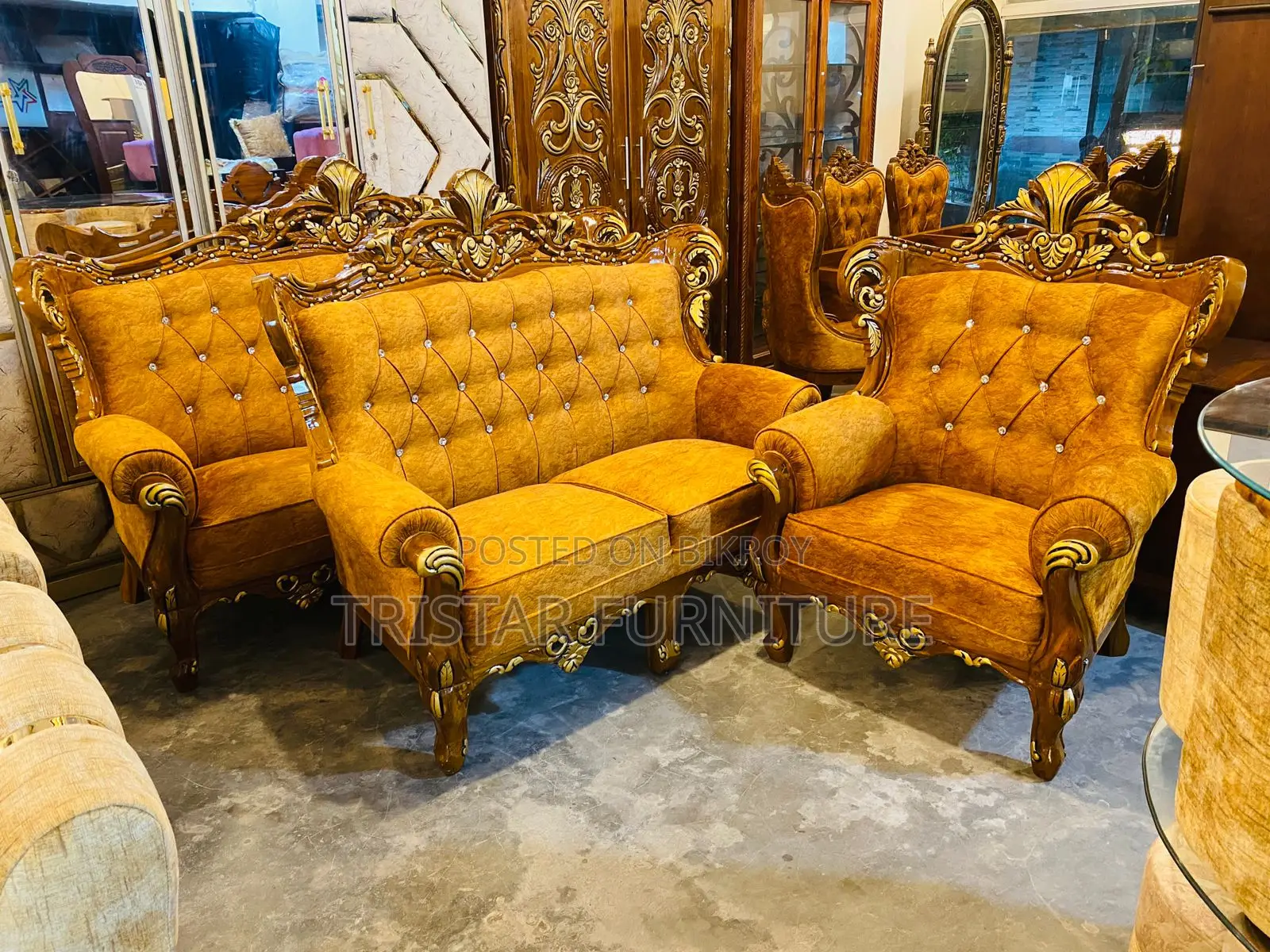 6-Seater Teak Wood Sofa Set